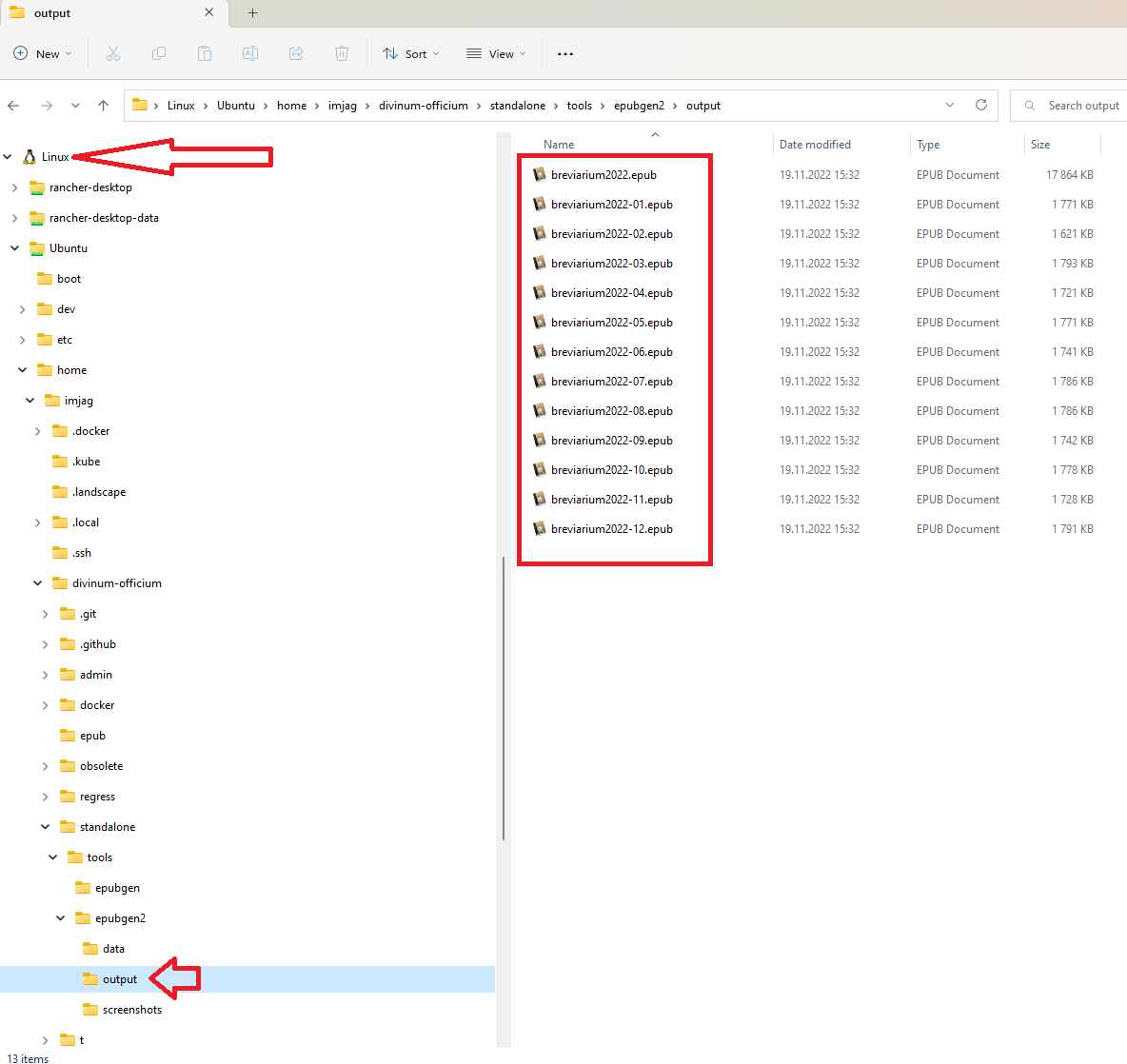 Just click the 'Linux' on the left side of the file explorer and navigate to the standalone folder.